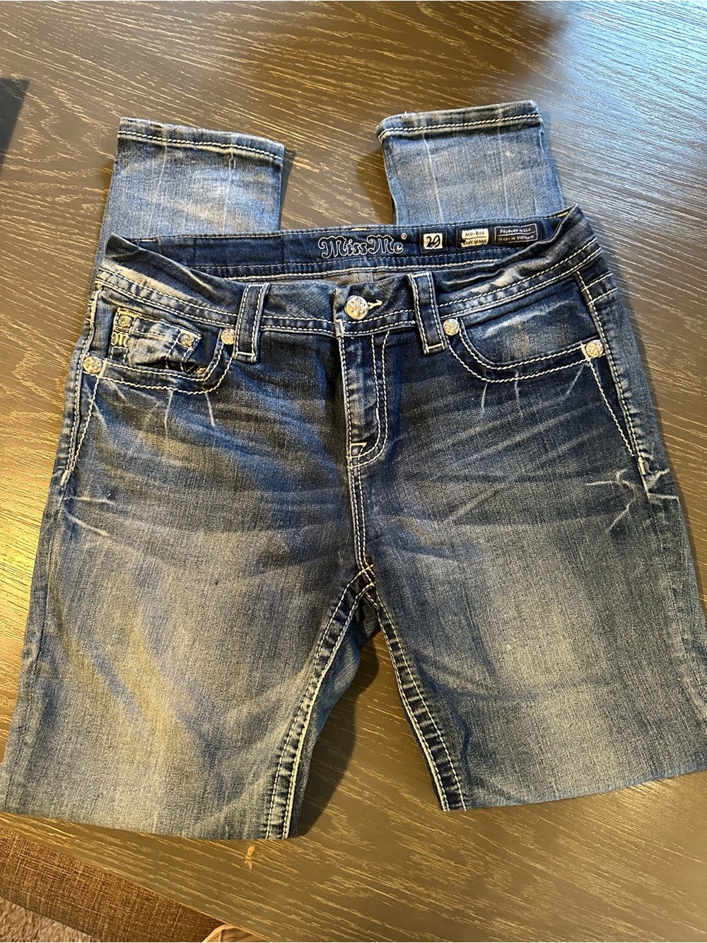 Miss Me Dark Blue Faded Denim Jeggings